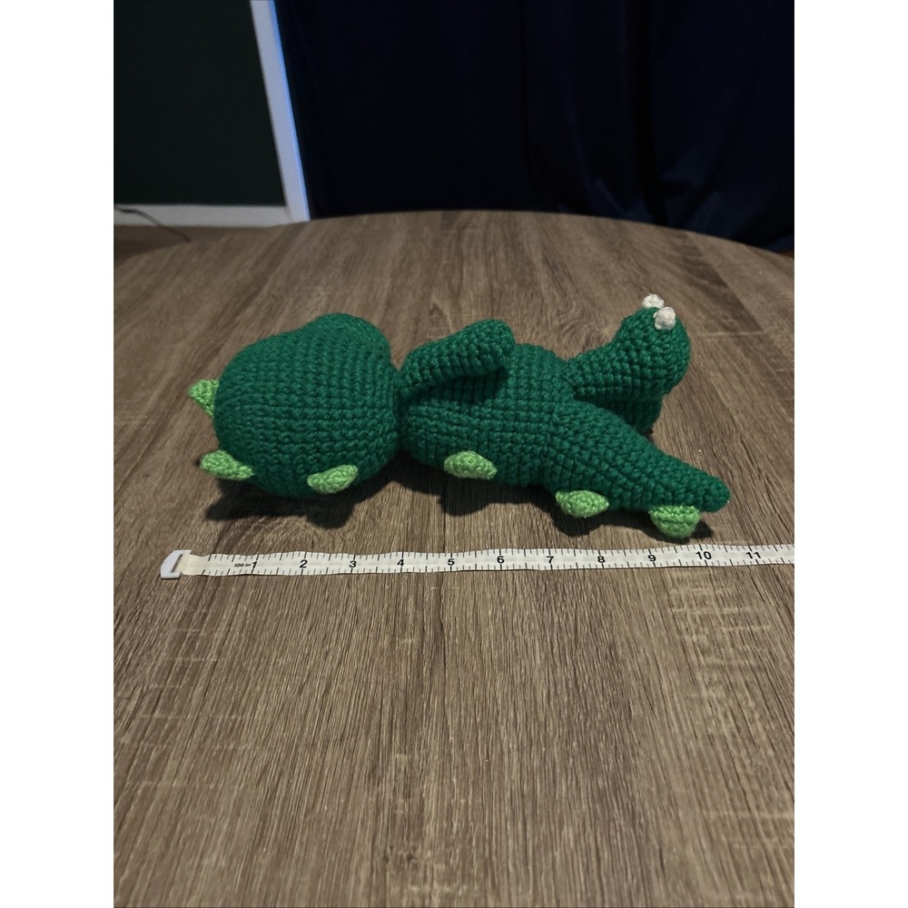 Crocheted Green Dinosaur Plush Toy Stuffed Animal Amigurumi T-Rex! - Picture 7 of 7